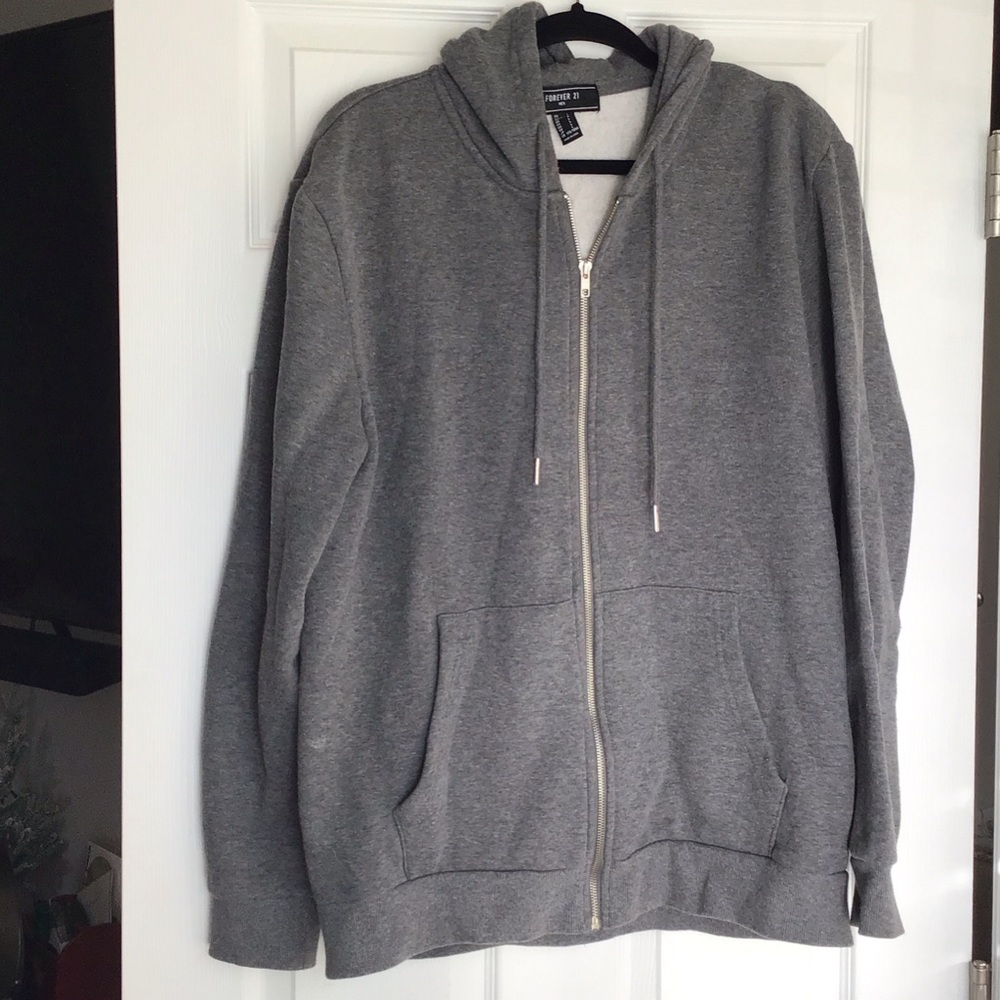 Forever 21 Gray Zip-Up Sweater